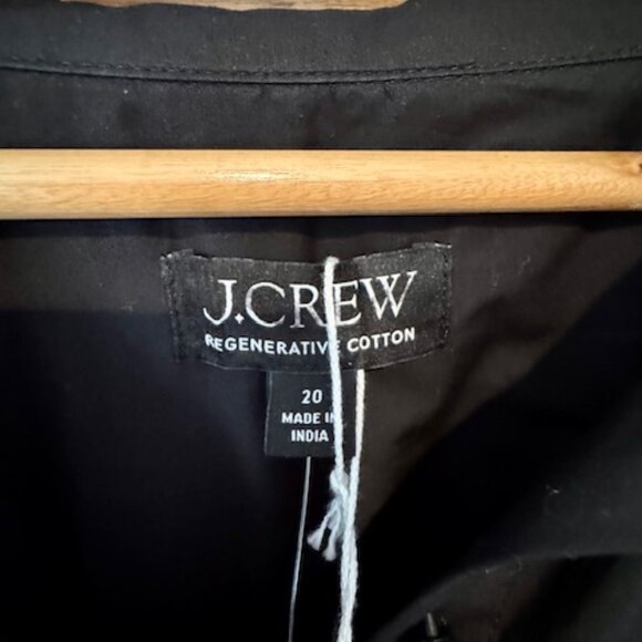 Black J. Crew Midi Shirt Dress Size 20 - Picture 3 of 5